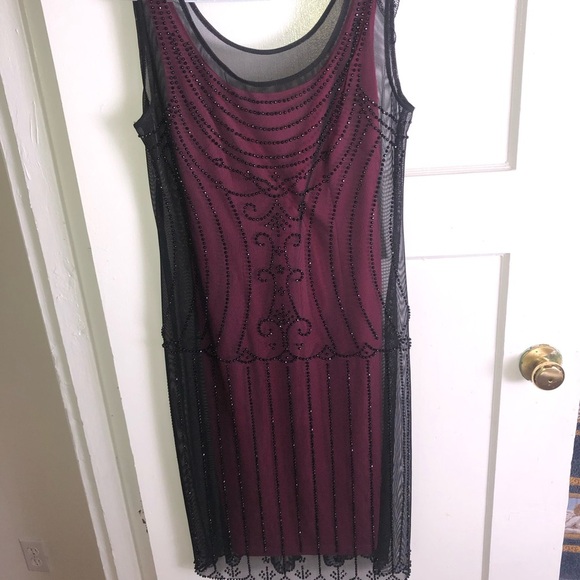 Vintage Size 8 Bellissima Fashions pink sheath dress with black sheer fabric - Picture 10 of 12